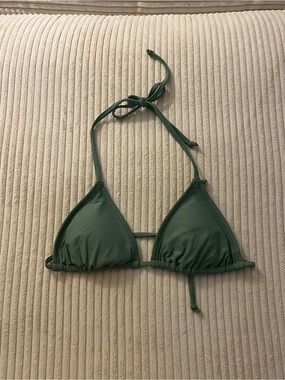 J. Crew Green Triangle Halter Bikini Top
